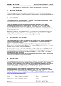 Prevention of Healthcare and Associated Infection in Surgery