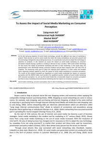 To Assess the Impact of Social Media Marketing on Consumer