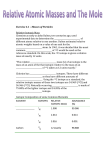 Exercise 4.1 – Masses of Particles Relative Isotopic Mass Chemists