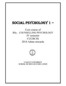 Social Psychology I - Calicut University