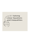 2.1 Solving Linear Equations and Inequalities