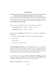 CHAPTER 23 The Interaction of Light with Matter: I