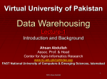 Data Warehousing - VU LMS