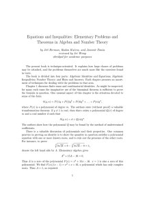 Equations and Inequalities: Elementary Problems