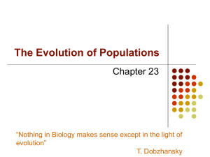 Evolution of Populations