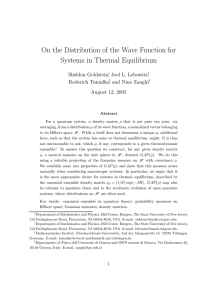 On the Distribution of the Wave Function for Systems in Thermal