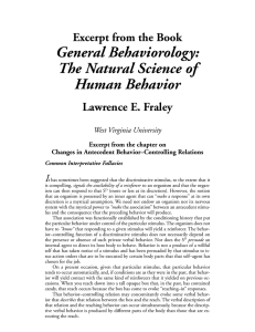 General Behaviorology: The Natural Science of Human Behavior
