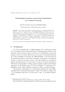 Cohomological equations and invariant distributions on a compact