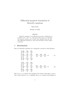 Differential geometric formulation of Maxwell`s equations
