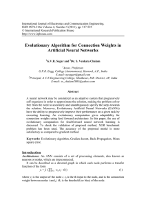 Evolutionary Algorithm for Connection Weights in Artificial Neural