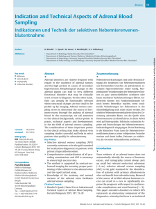 Indication and Technical Aspects of Adrenal Blood Sampling