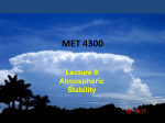 Lecture 8: Atmospheric Stability