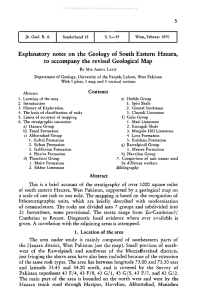 Explanatory notes on the Geology of South Eastern