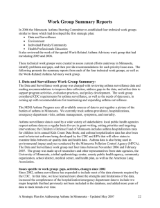 Work Group Summary Reports - Minnesota Department of Health