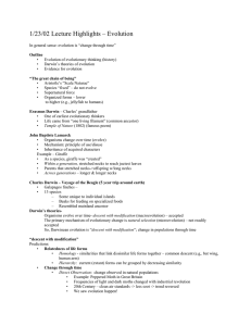 1/23/02 Lecture Highlights – Evolution