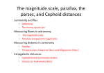 The magnitude scale, parallax, the parsec, and Cepheid distances