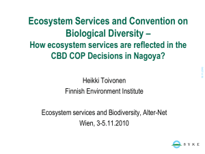 Ecosystem Services and CBD - ALTER-Net
