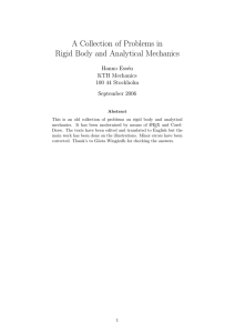 A Collection of Problems in Rigid Body and Analytical