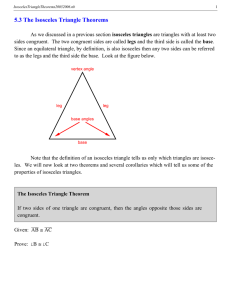 5.3 The Isosceles Triangle Theorems