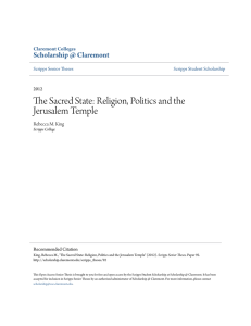 Religion, Politics and the Jerusalem Temple