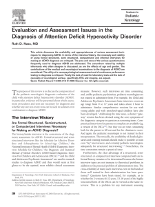 Evaluation and Assessment Issues in the Diagnosis