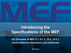 Introducing the Specifications of the MEF