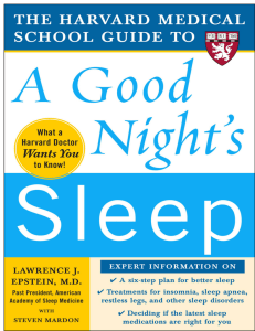 Sample of The Harvard Medical School Guide To A good Night`s Sleep