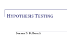 hypothesis testing - Sorana D. BOLBOACĂ
