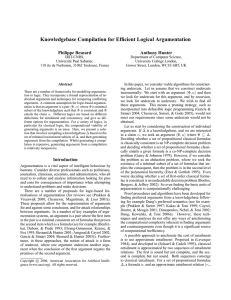 Knowledgebase Compilation for Efficient Logical Argumentation