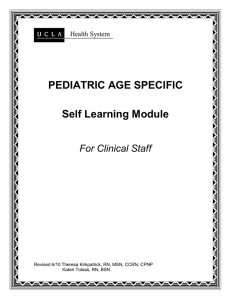 PEDIATRIC AGE SPECIFIC Self Learning Module