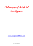 Philosophy of Artificial Intelligence www.AssignmentPoint.com The