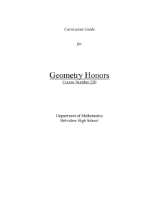 Geometry Honors - Belvidere School District