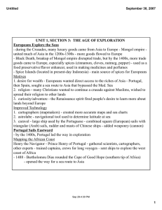 UNIT 1, SECTION 3: THE AGE OF EXPLORATION Europeans