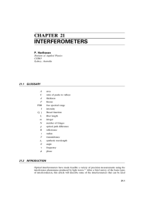 Chapter 21 . Interferometers