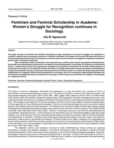 Feminism and Feminist Scholarship in Academe