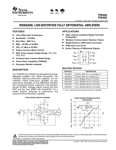 Wideband, Low-Distortion Fully Differential Amplifiers (Rev. D)