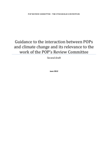 Guidance to the interaction between POPs and climate change and