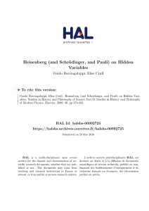 Heisenberg (and Schrödinger, and Pauli) on Hidden - Hal-SHS