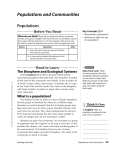 Populations and Communities