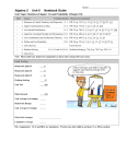 Algebra 2 Unit 6 Notebook Guide