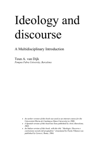 Ideology and discourse. A multidisciplinary