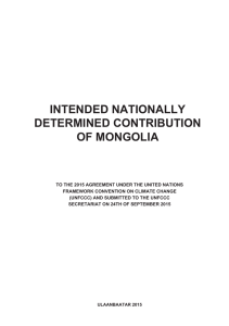 intended nationally determined contribution of mongolia
