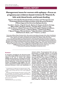 Management issues for women with epilepsy—Focus on pregnancy
