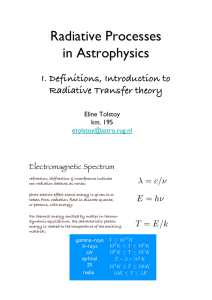 Radiative Processes in Astrophysics