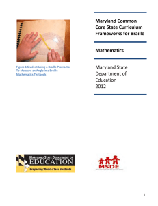 CCSC Frameworks for Braille – Mathematics