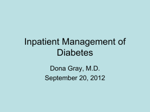 Inpatient Management of Diabetes