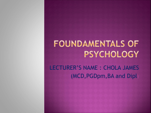 FOUNDAMENTALS OF PSYCHOLOGY