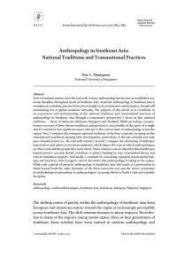 Anthropology in Southeast Asia: National Traditions and