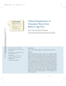 (2010). Clinical implications of traumatic stress from birth to age five