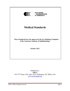 ebaa medical standards - Eye Bank Association of America
